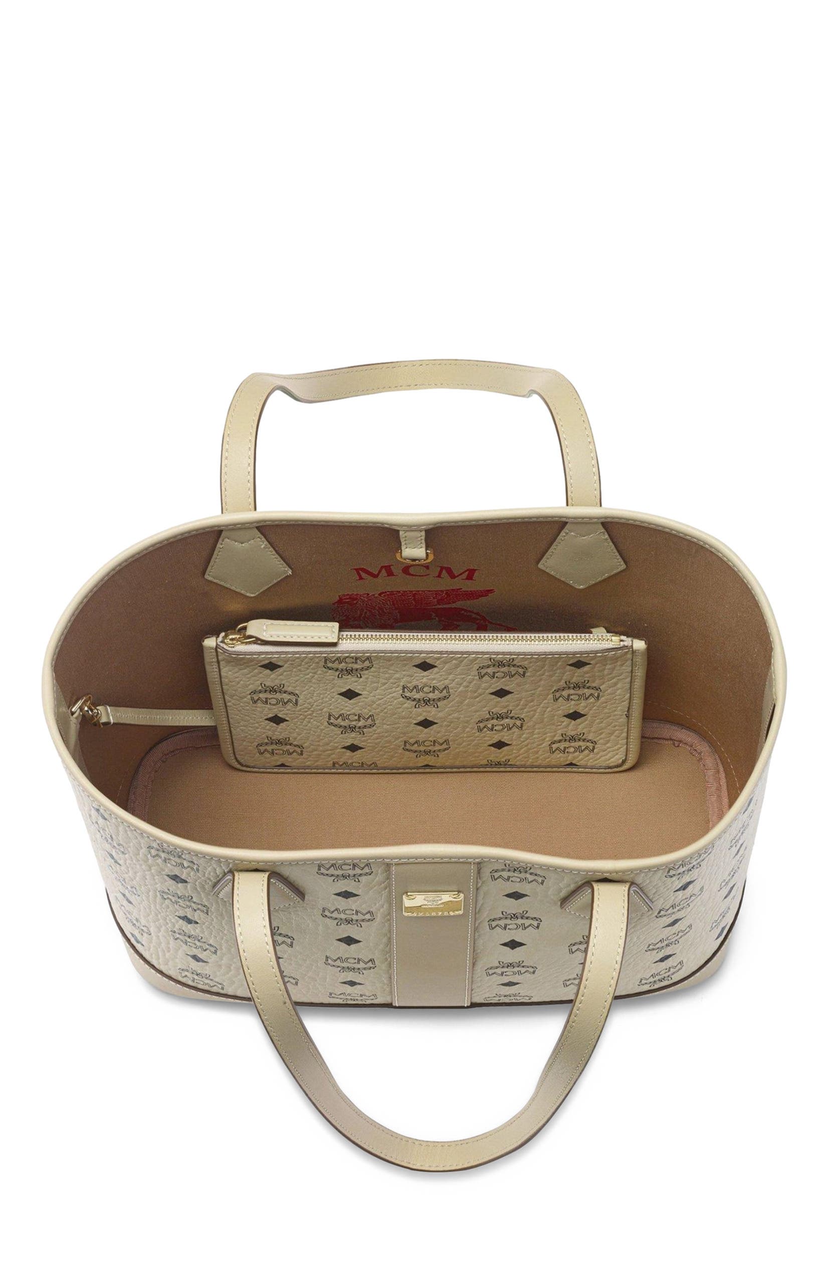 New Small Liz Shopper in Visetos, Alternate, color, Beige