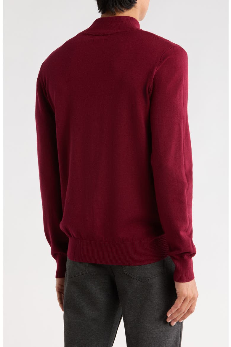 Slim Fit Mock Neck Sweater, Alternate, color, BURGUNDY