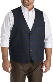 Oak Hill by DXL Big & Tall Glen Plaid Vest
