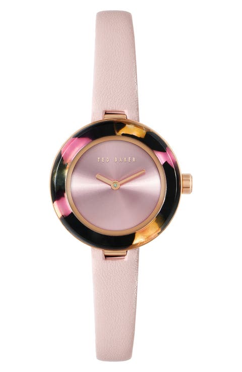 Lenara Leather Strap Watch, 28mm