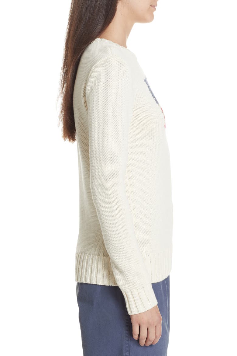 Flag Sweater, Alternate, color, CREAM MULTI