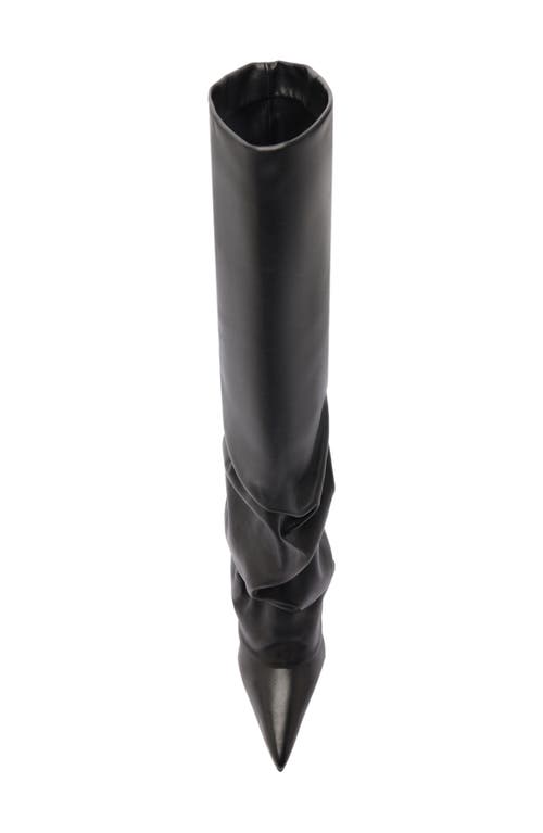 Schutz Mikki Up Cloak Pointed Toe Knee High Boot In Black