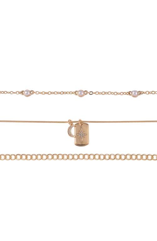 Rachel Rachel Roy Faux Pearl Stud Earrings & Layered Necklace Set