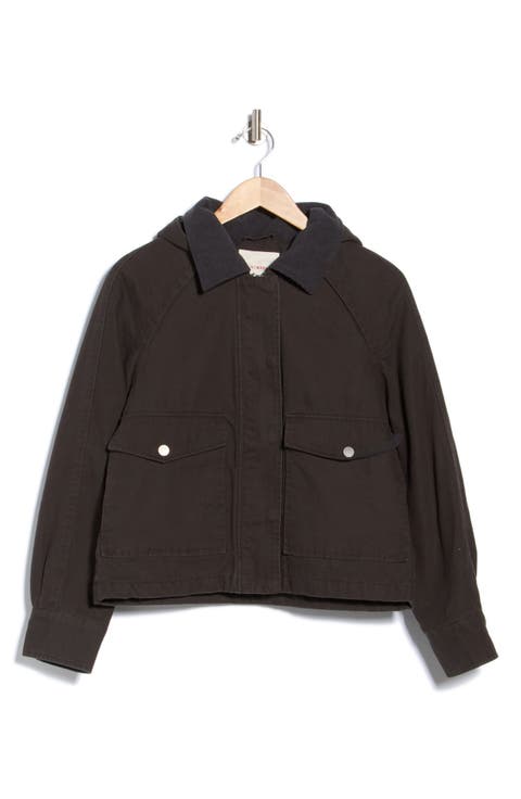 Hooded Cropped Barn Jacket