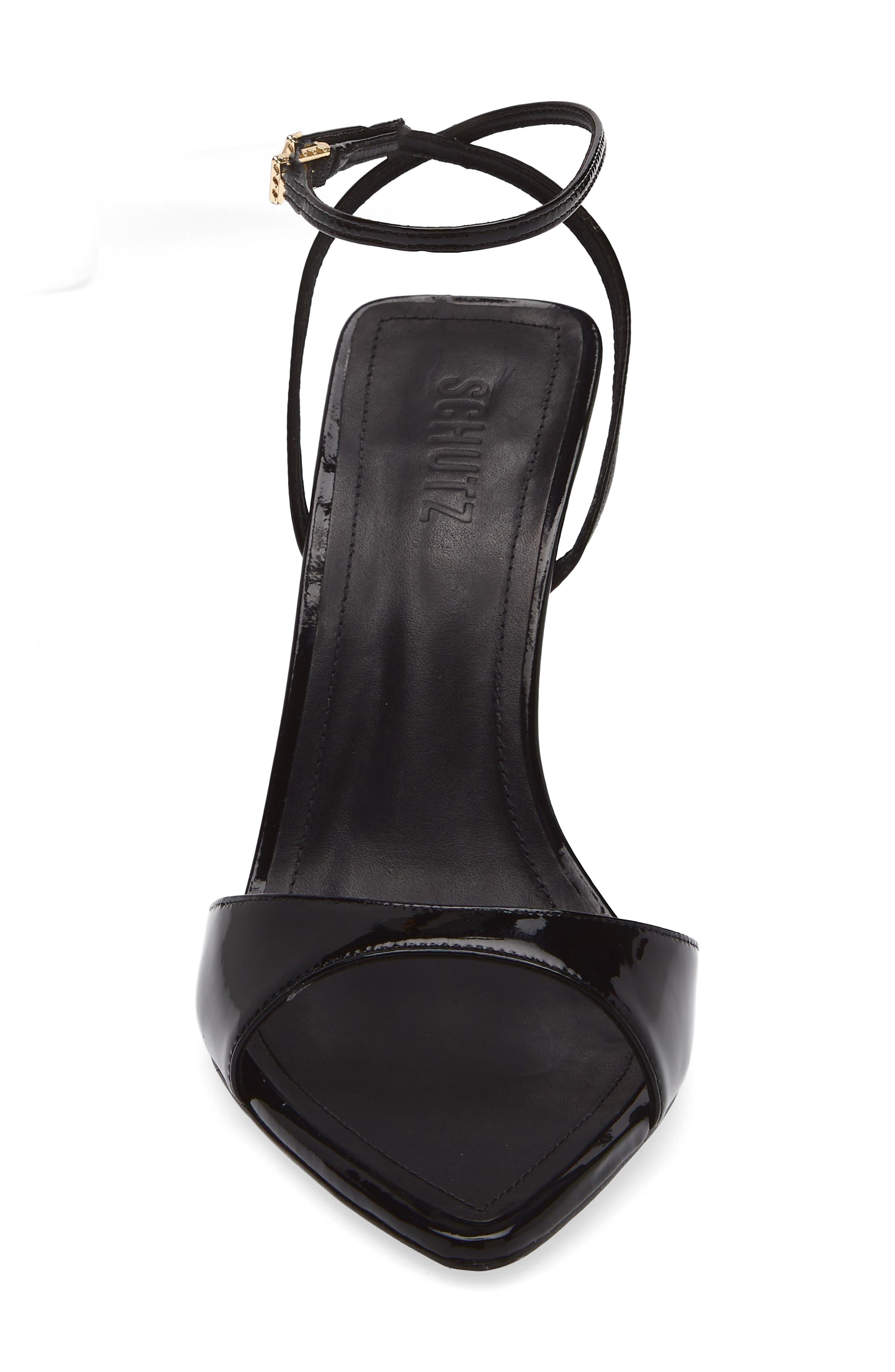 Schutz Elodie Ankle Strap Slide Sandal, Alternate, color, Black