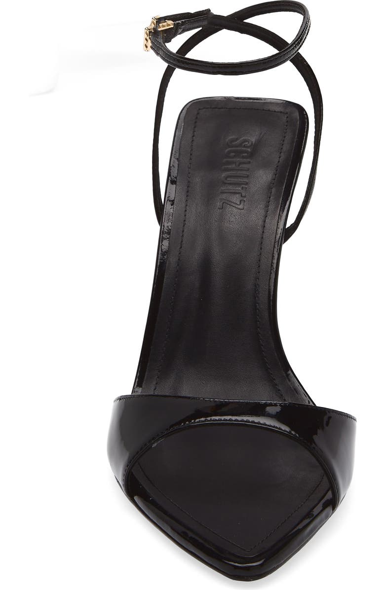 Schutz Elodie Ankle Strap Slide Sandal, Alternate, color, Black