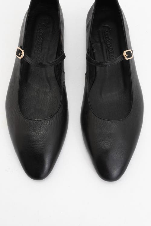 Forever & Always Shoes Lara Leather Mary Jane Flats In Black Leather