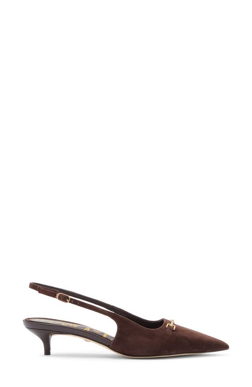 Sam Edelman Farrah Kitten Heel Pointed Toe Slingback Pump In Brown