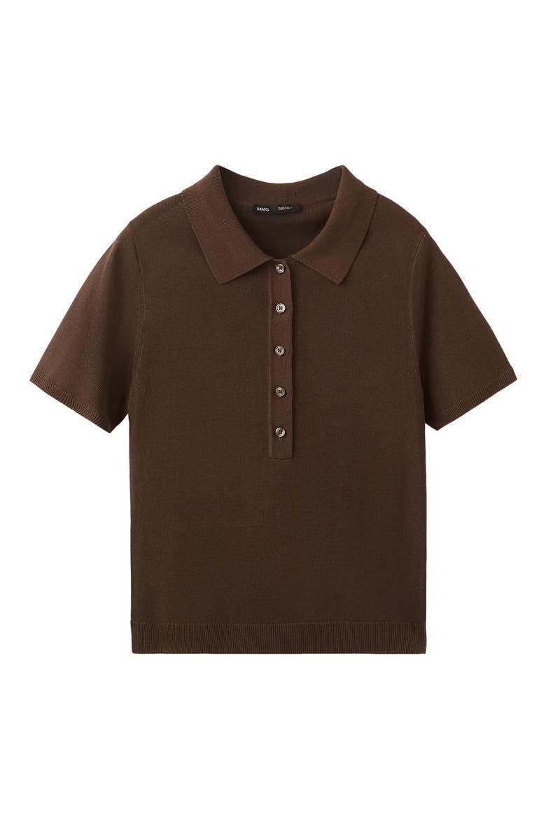 Short Sleeve Jersey Polo Sweater, Alternate, color, CHOCOLATE