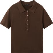 MANGO Short Sleeve Jersey Polo Sweater