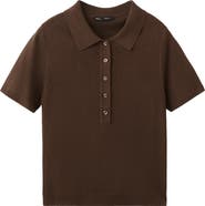 MANGO Short Sleeve Jersey Polo Sweater