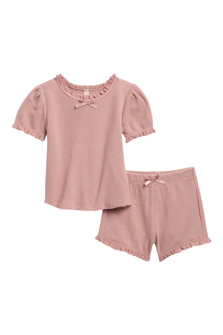 Kids' Ruby Waffle Knit Top & Bloomers Set, Main, color, MAUVE