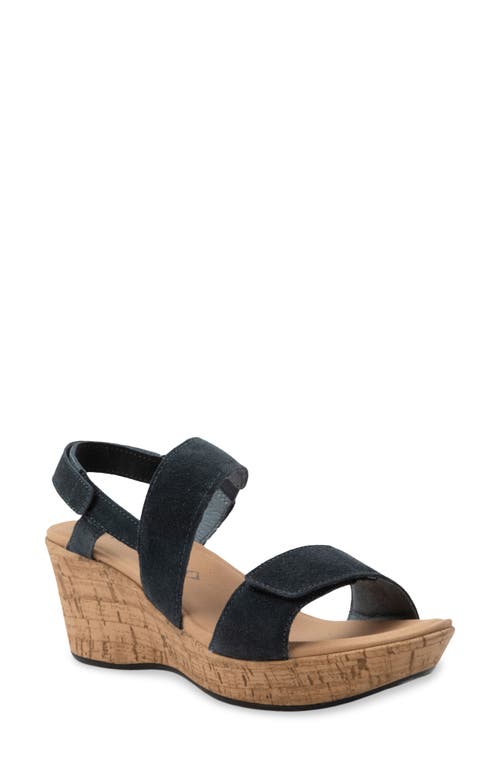 Naot Sunrise Platform Wedge Sandal In Charcoal Suede