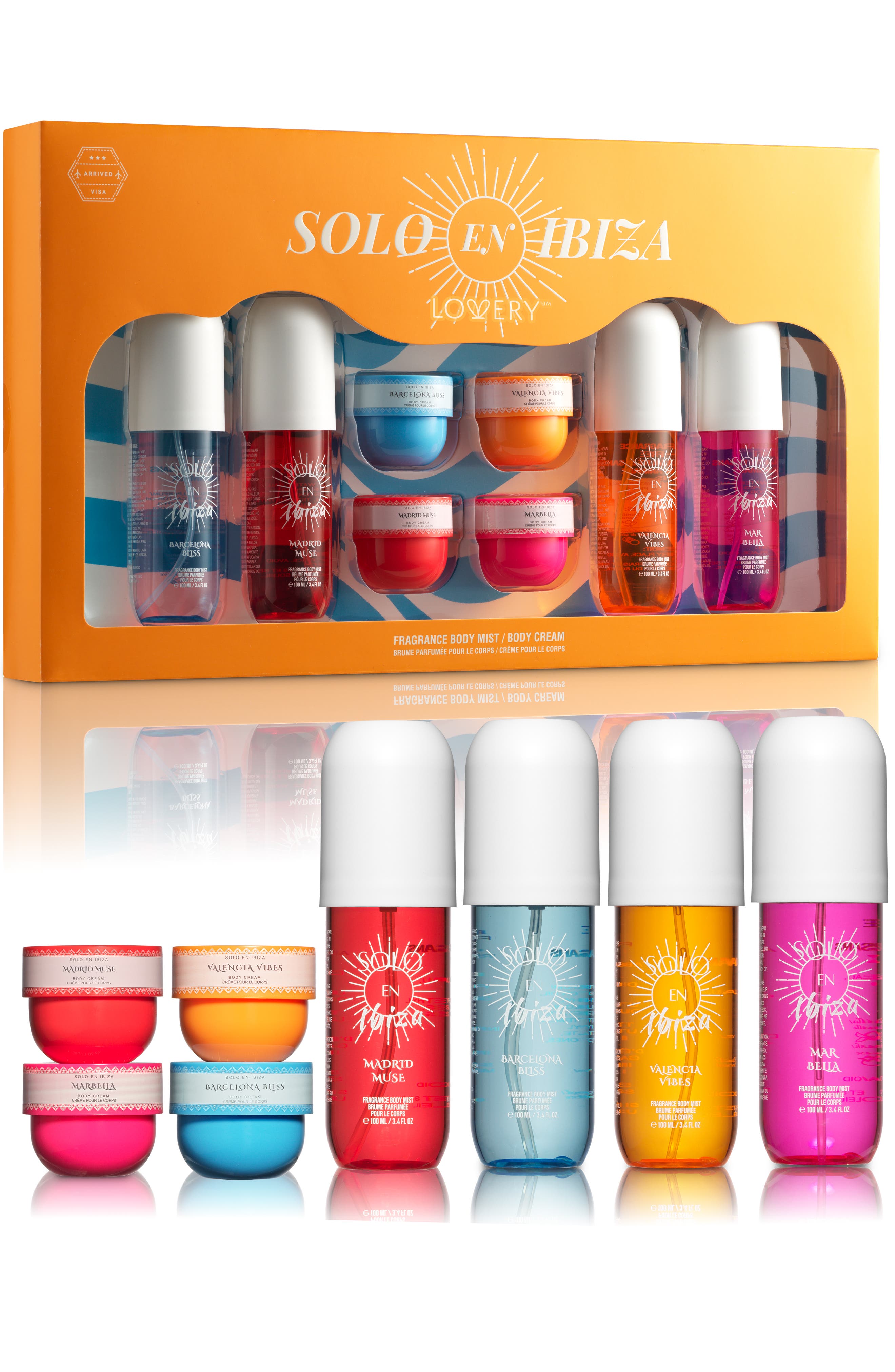 Lovery 8-pc. Solo En Ibiza Body Mist And Cream Gift Set