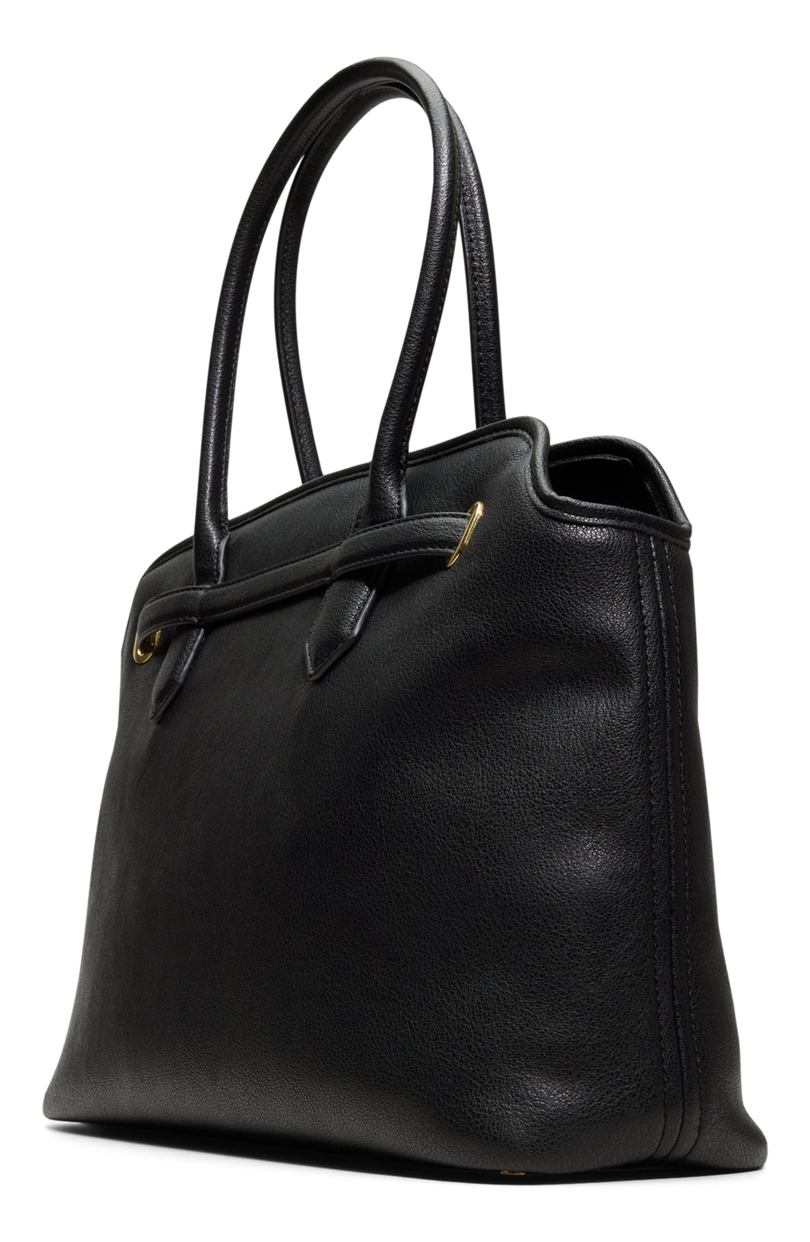 ALDO Eevangeliaax Faux Leather Tote, Alternate, color, Other Black