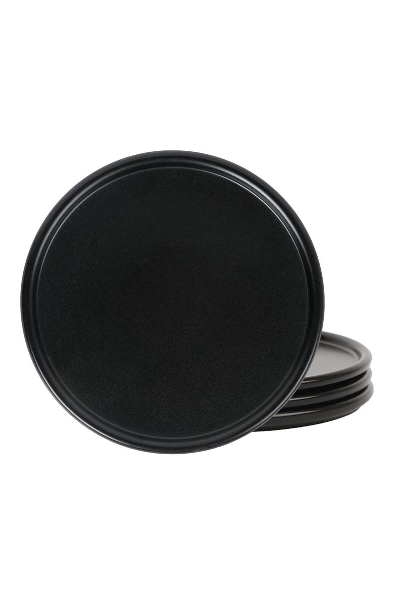Stone Lain Eden Stoneware 4-Piece Dinner Plate Set, Main, color, Black