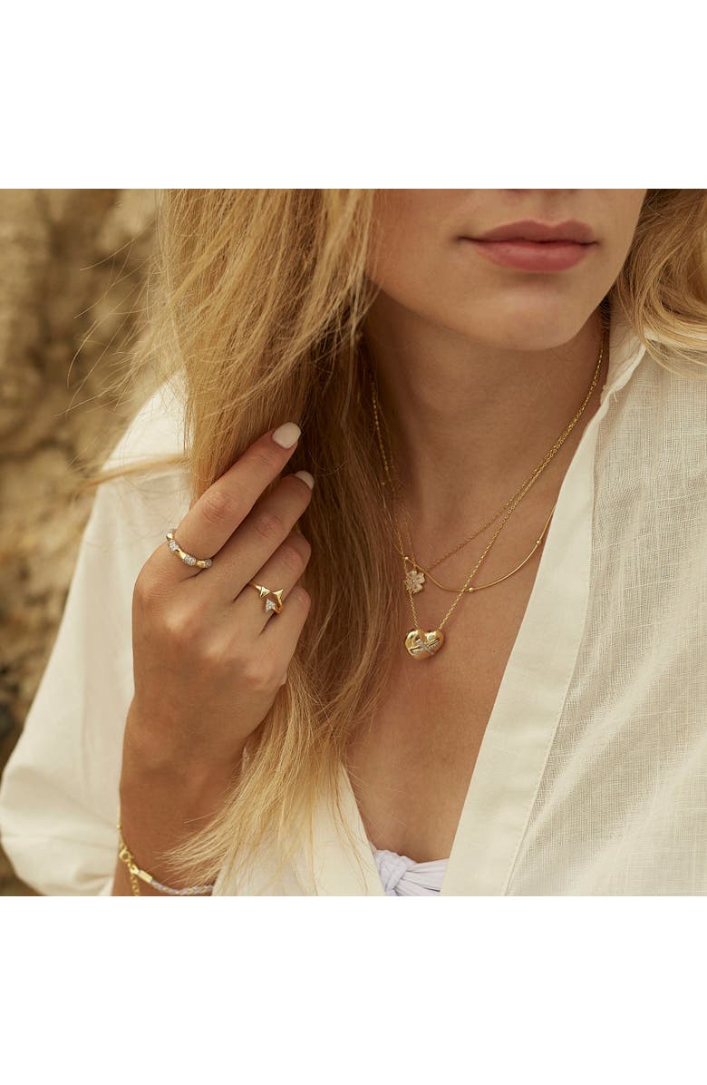 Spero London Bone Sterling Silver Adjustable Ring, Alternate, color, Gold