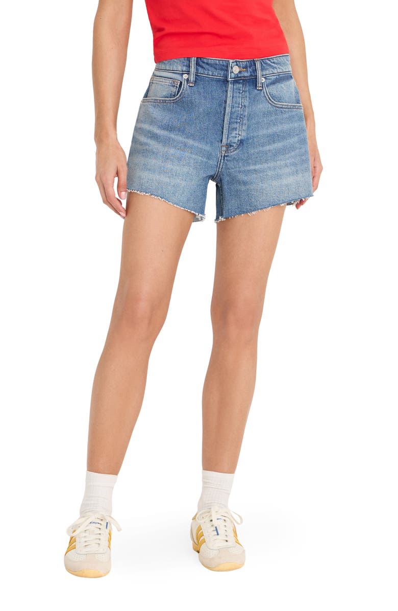 Good American Cutoff Denim Shorts, Main, color, Indigo1262