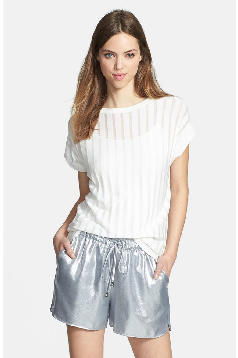 Sheer Stripe Sweater, Main, color, NEW IVORY