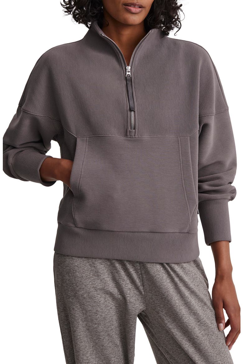 Acadia Ottoman Knit Half Zip Pullover, Main, color, DEEP CHARCOAL