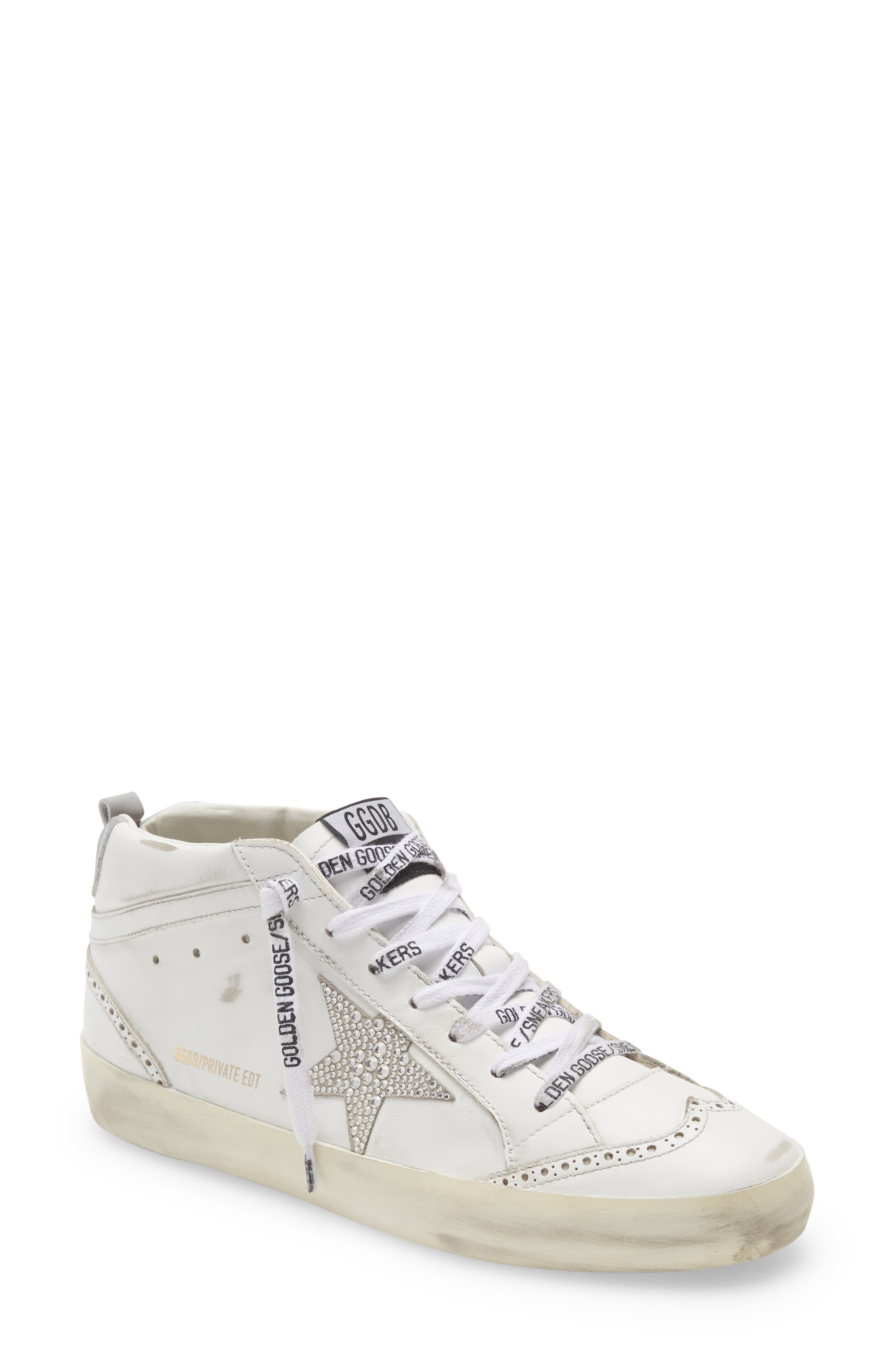 Golden Goose Mid Star Crystal Embellished Sneaker, Main, color, 