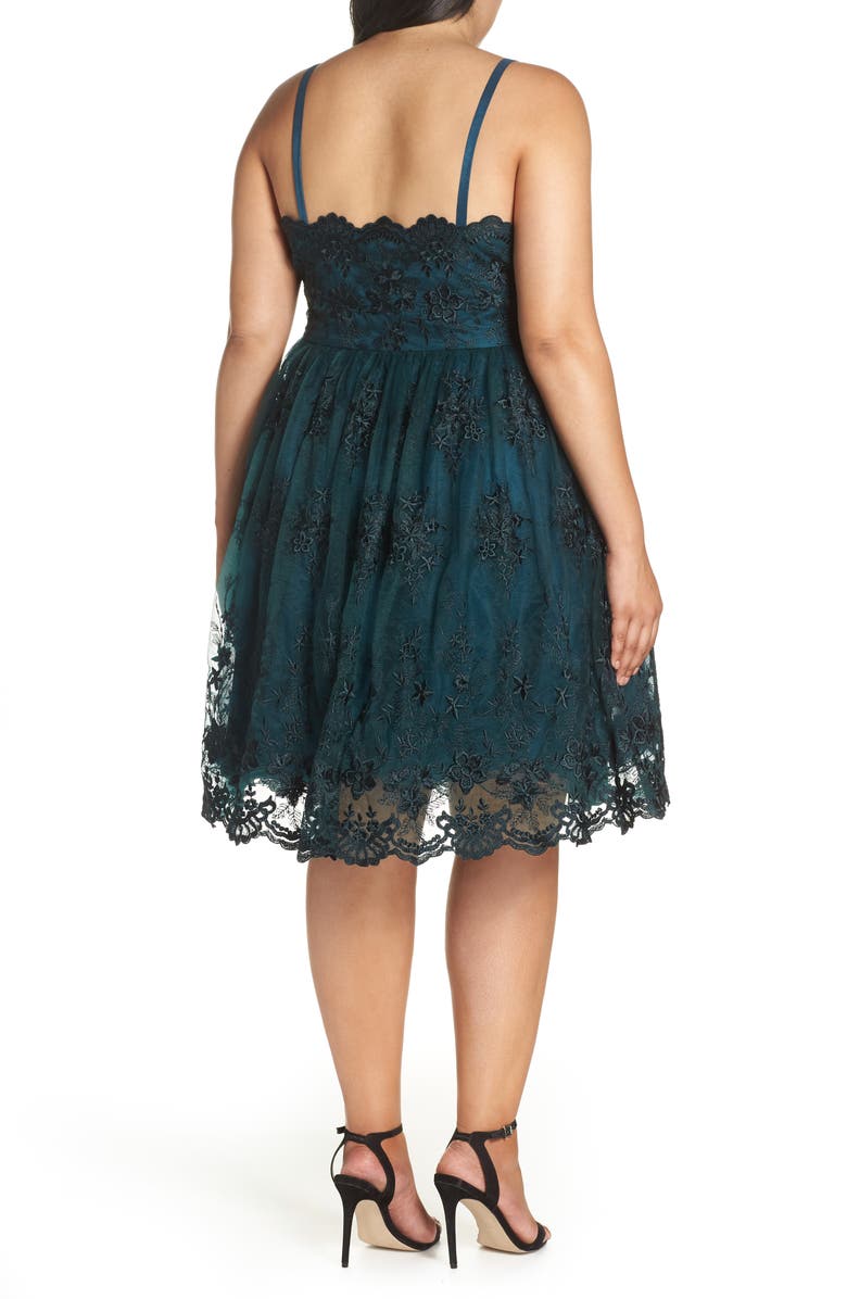 Chi Chi London Embroidered Fit & Flare Dress, Alternate, color,