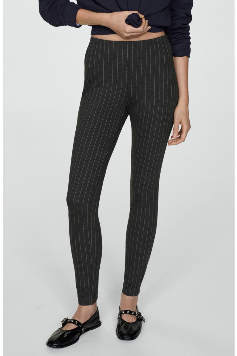 Pinstripe Leggings, Main, color, GREY