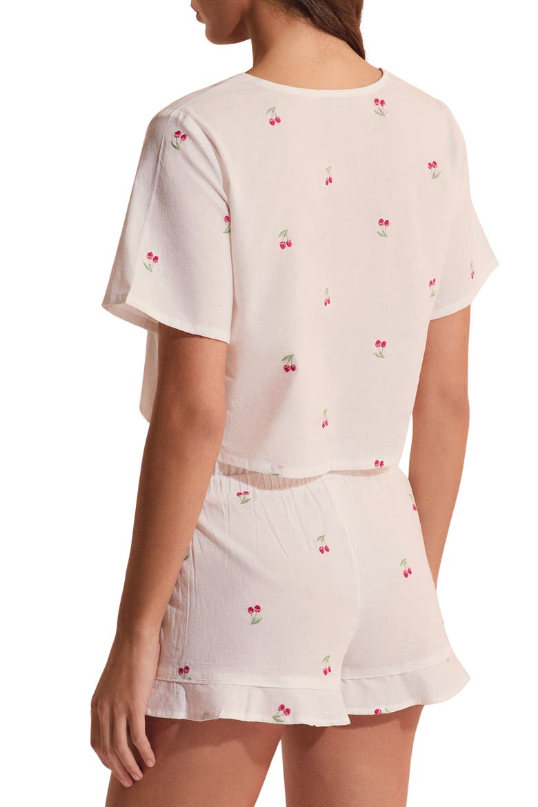 Riviere Cotton Crop Pajama Top, Alternate, color, ECRU