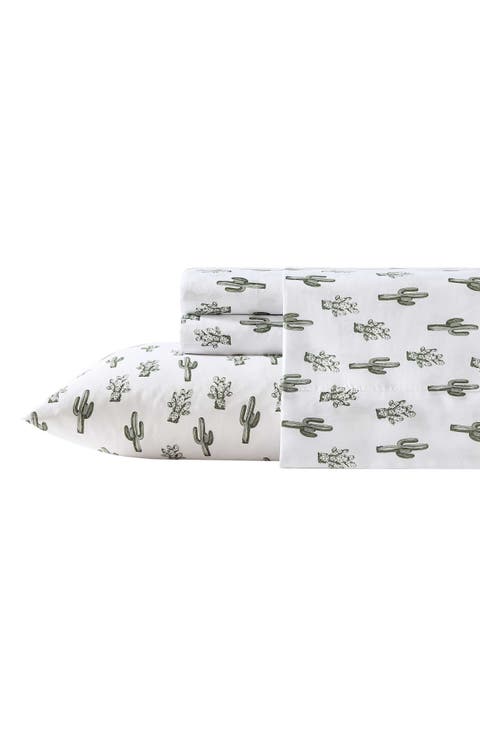 Cacti Print Microfiber Sheet Set