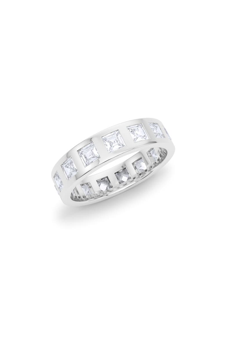 Men's Asscher Cut Lab Created Diamond In the Band Ring, Alternate, color, WHITE GOLD