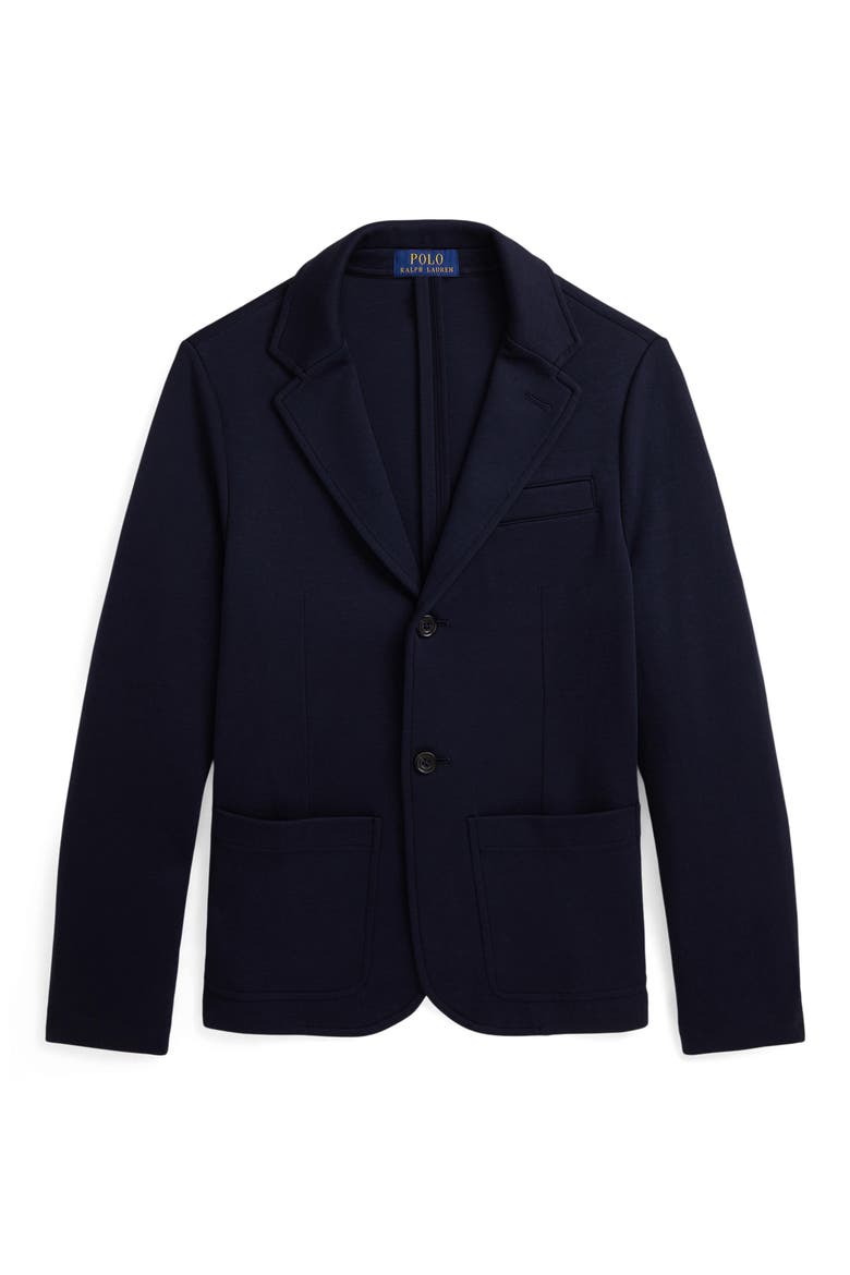 Kids' Double Knit Blazer, Main, color, AVIATOR NAVY