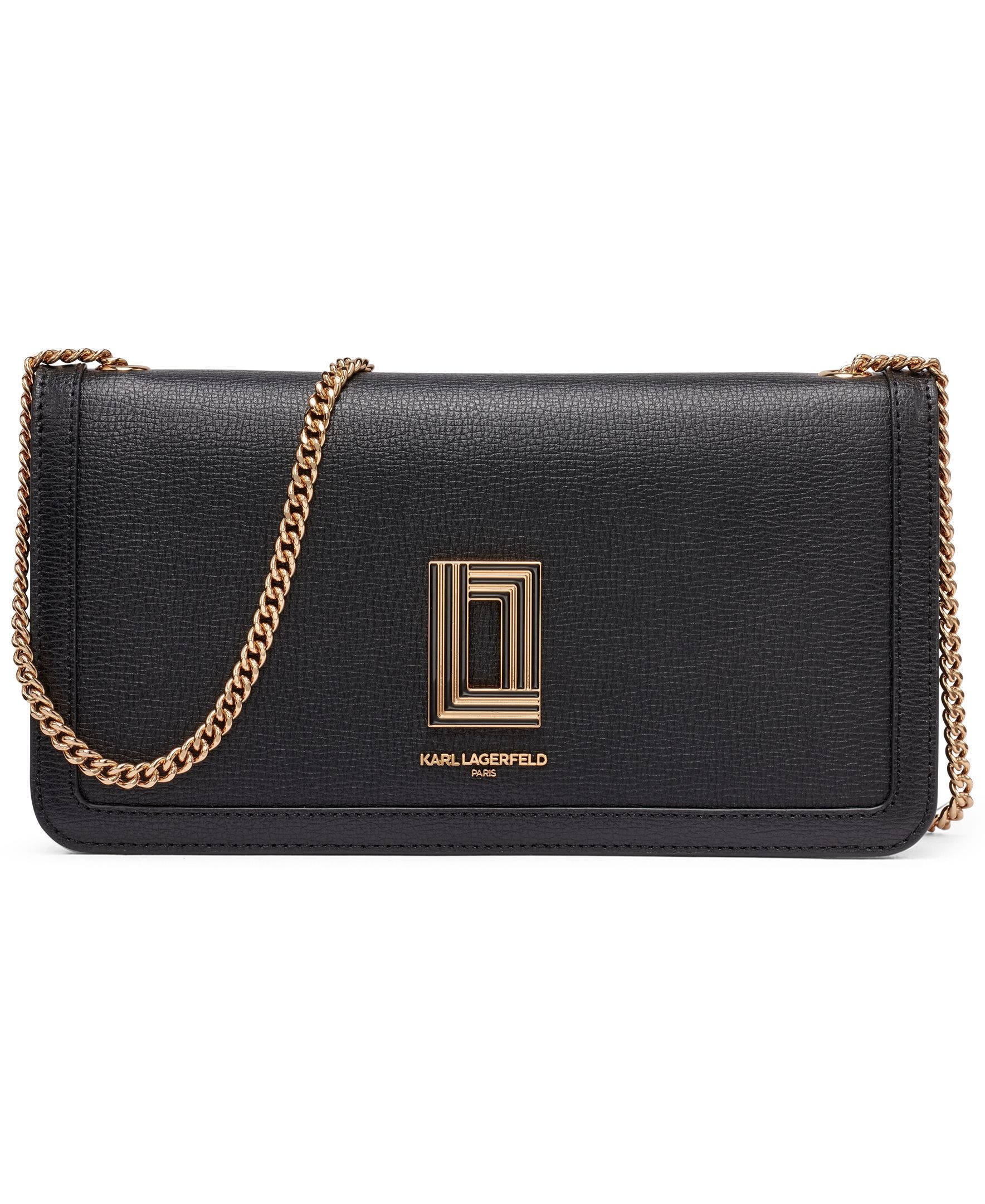KARL LAGERFELD PARIS Kosette Xl Shoulder, Main, color, Black/Gold