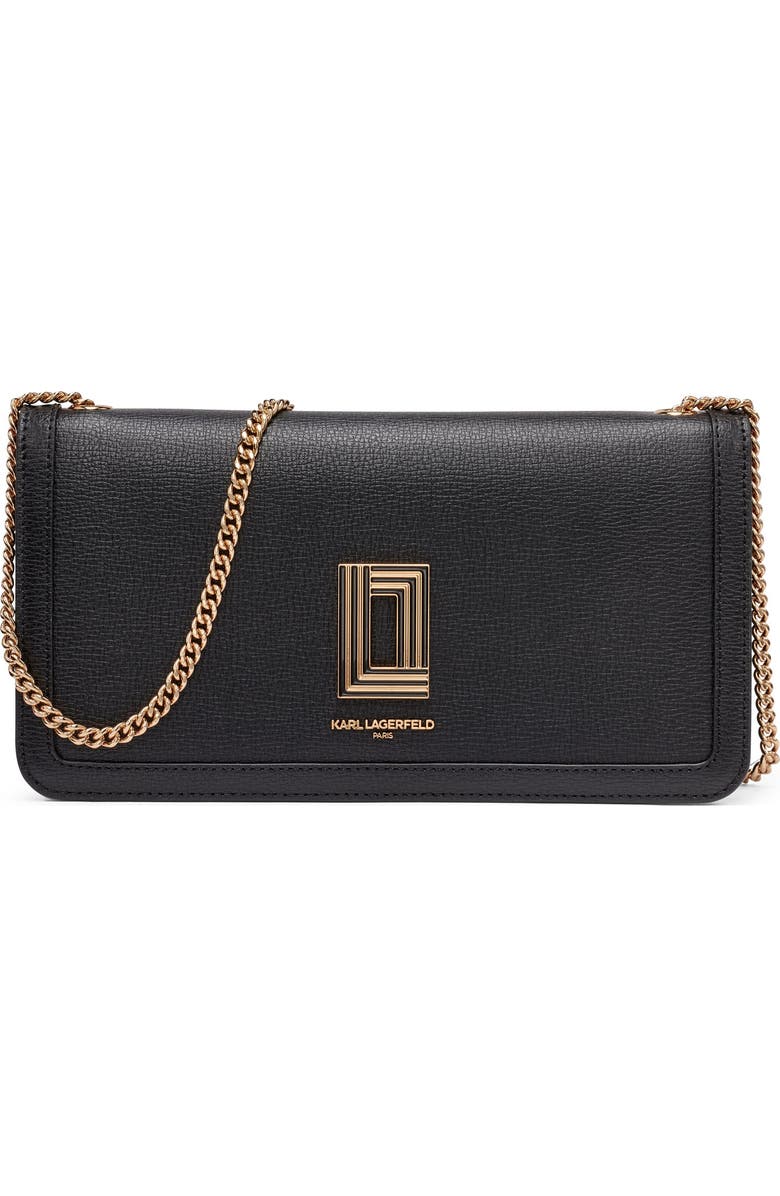 KARL LAGERFELD PARIS Kosette Xl Shoulder, Main, color, Black/Gold