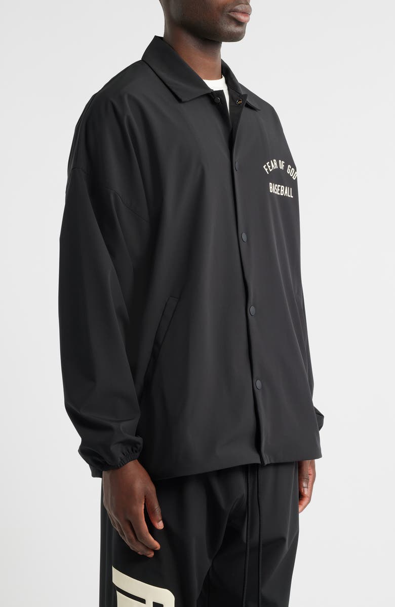 Fear of God Essentials x MLB Coach's Jacket, Alternate, color, Black