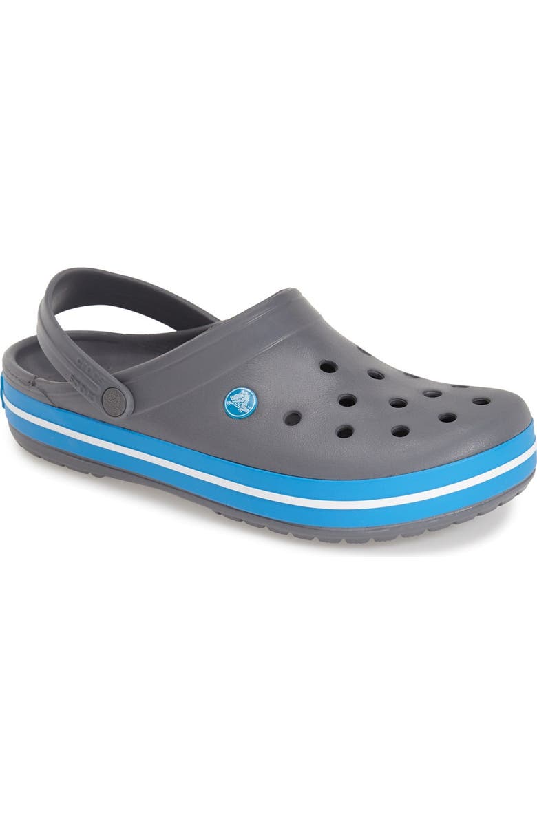 CROCS 'Crocband' Clog, Main, color, Charcoal/ Ocean