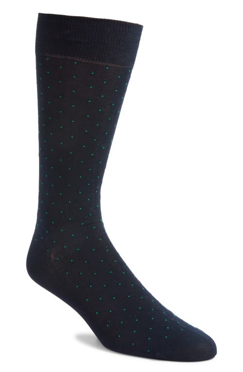 Pantherella Gadsbury Fil Coupé Dot Dress Socks in Navy 