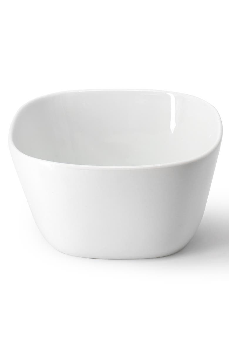 Simply White 6 Piece 6 Inch Porcelain Soft Square Cereal Bowl Set, Alternate, color, White
