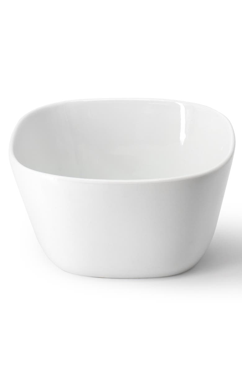 Our Table Simply White 6 Piece 6 Inch Porcelain Soft Square Cereal Bowl Set, Alternate, color, White