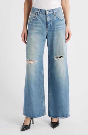 MOUSSY VINTAGE Hempstead Ripped Wide Leg Jeans