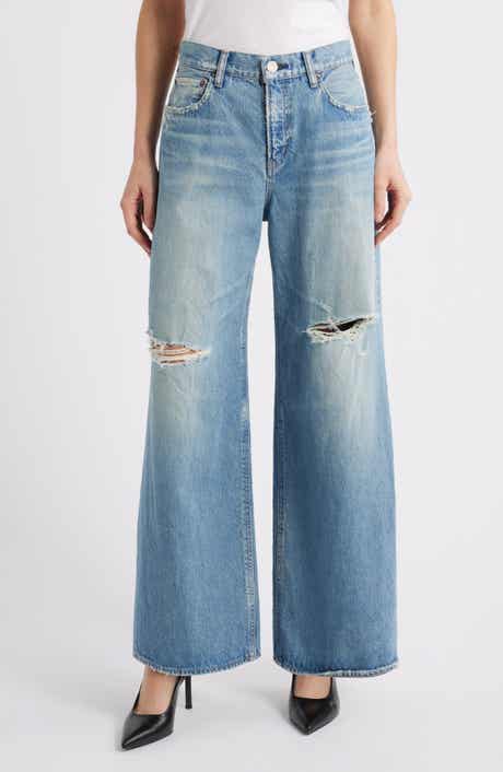 MOUSSY VINTAGE Hempstead Ripped Wide Leg Jeans