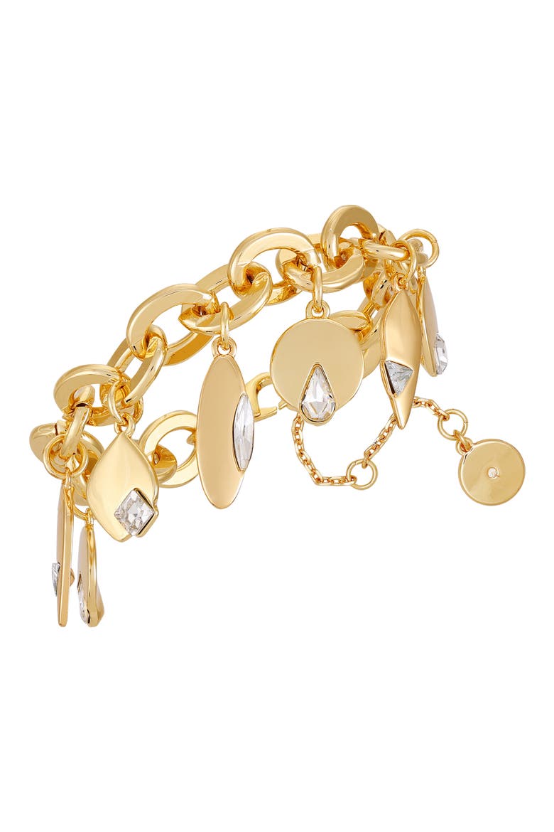 Crystal Charm Bracelet, Main, color, GOLD TONE CLEAR