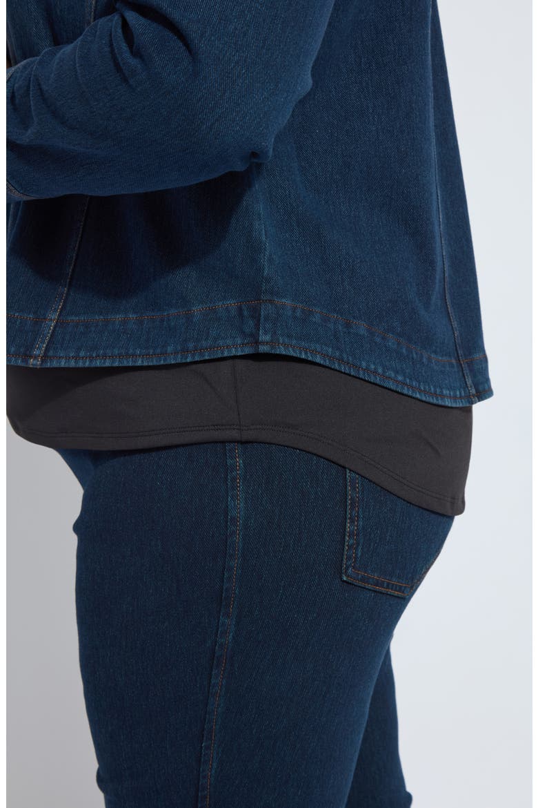 Curve Hem Denim Jacket, Alternate, color, INDIGO