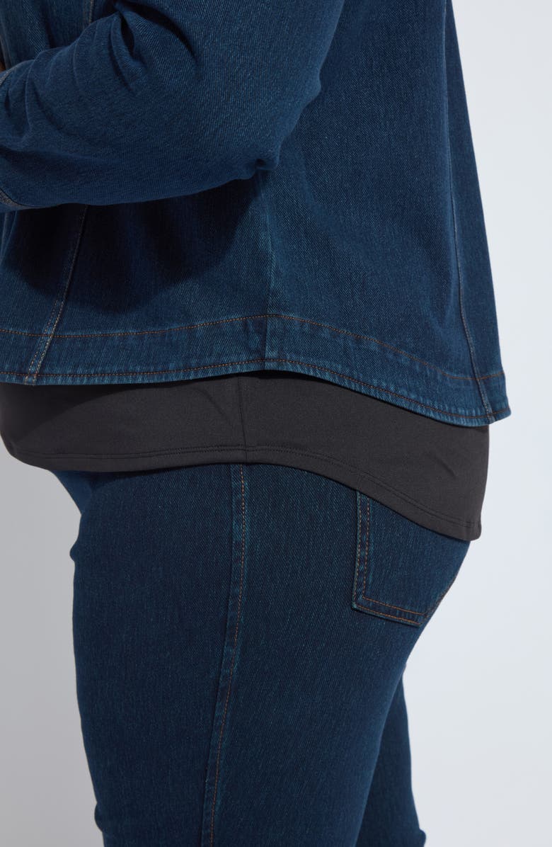 Lysse Curve Hem Denim Jacket, Alternate, color, Indigo
