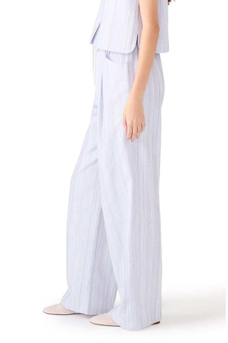 Minorca Stripe Wide Leg Pants, Alternate, color, BLUE