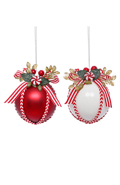 Peppermint Topped Ornament, Box of 6