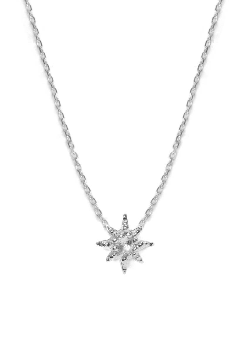Anzie Starburst Pendant Necklace, Main, color, Silver