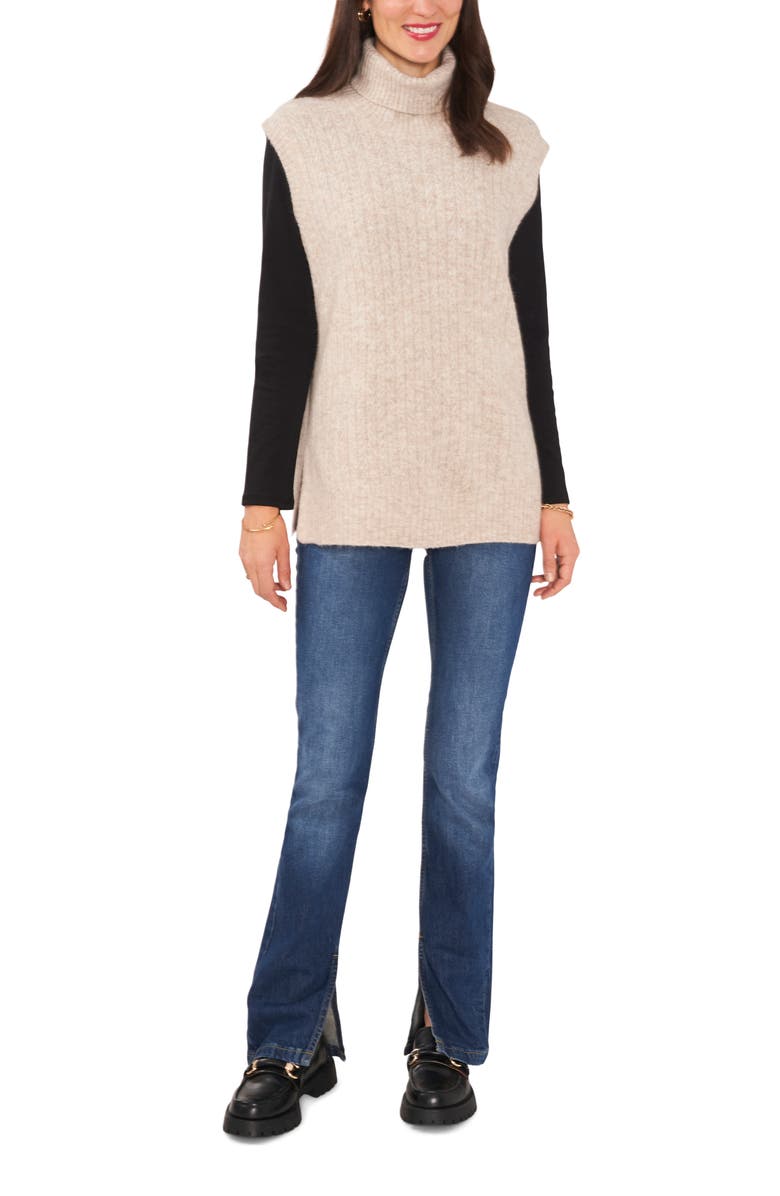1.STATE Turtleneck Cable Knit Sweater Vest, Alternate, color, 