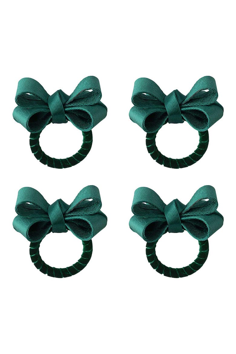 Tuxedo Set of 4 Napkin Rings, Main, color, EVERGREEN