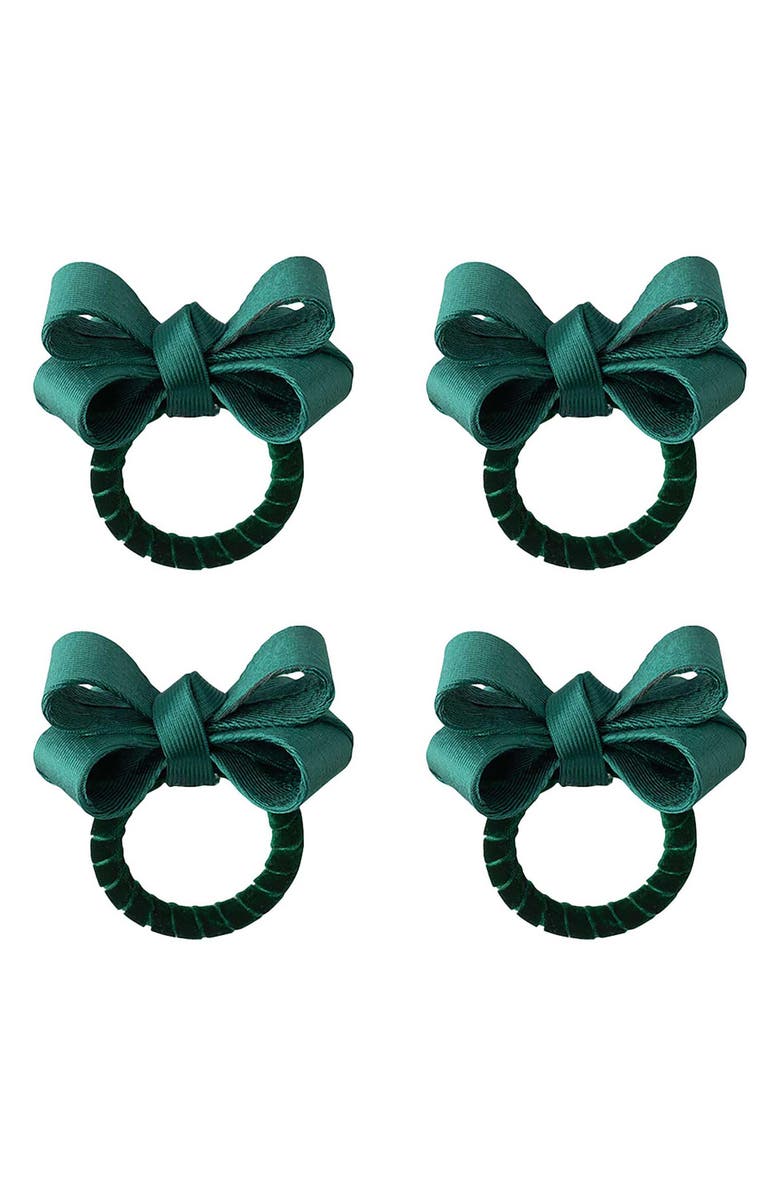 Juliska Tuxedo Set of 4 Napkin Rings, Main, color, Evergreen