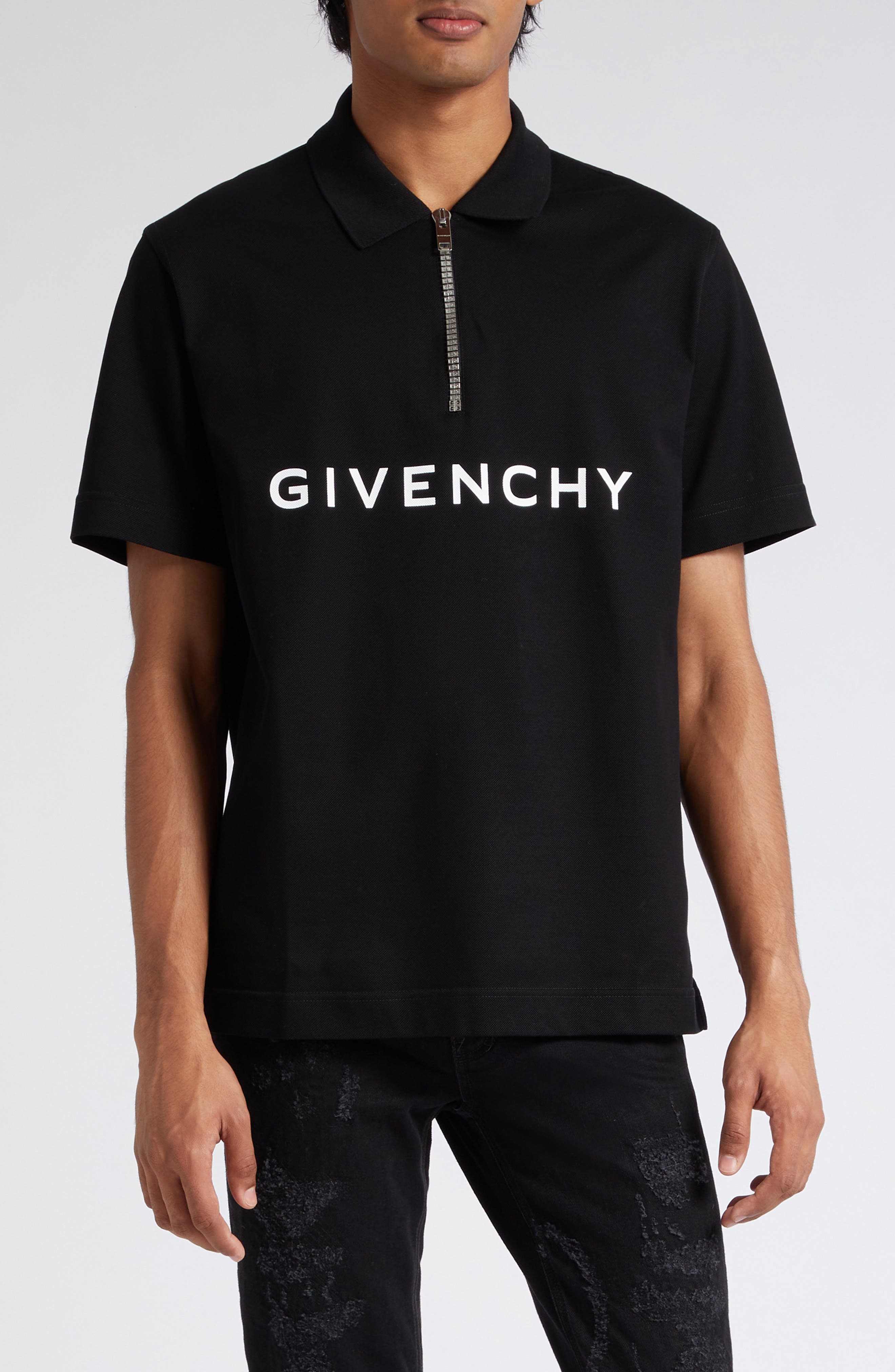Logo Half Zip Cotton Polo (Men) | Nordstrom